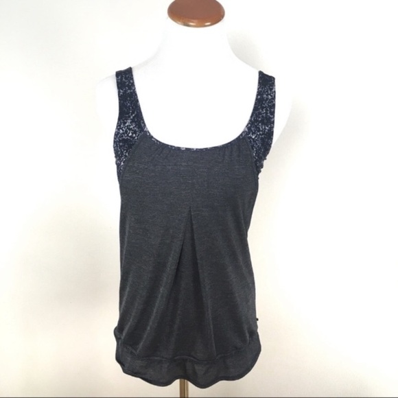 lululemon athletica Tops - Lululemon‎ Run Times Tank Top Black Gray Layered Yoga Run Women’s Size 4